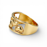 10K Yellow Gold Heart Fashion Women's Ring