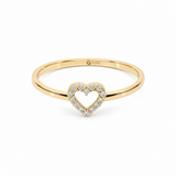 10K Yellow Gold Heart With CZ Fashion Women's Ring