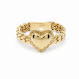 10K Yellow Gold Heart Fashion Women's Ring