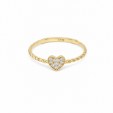 10K Yellow Gold Heart With CZ Fashion Women's Ring