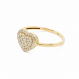10K Yellow Gold Heart With CZ Fashion Women's Ring