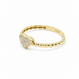 10K Yellow Gold Heart With CZ Fashion Women's Ring
