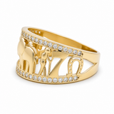 10K Yellow Gold Lucky Band Fashion Women's Ring