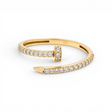 10K Yellow Gold Nail With Cz Fashion Women's Ring