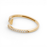10K Yellow Gold Nail With Cz Fashion Women's Ring
