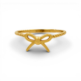 10K Yellow Gold Ribbon Fashion Women's Ring