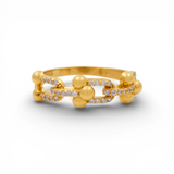 10K Yellow Gold Fashion With Cz Women's Ring