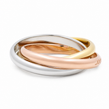 14K Tri Color Gold Bands Fashion Women's Ring