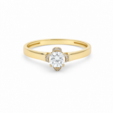 14K Yellow Gold Solitaire With Cz Fashion Women's Ring