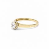 14K Yellow Gold Solitaire With Cz Fashion Women's Ring