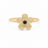 14K Yellow Gold Flower Fashion Women's Ring