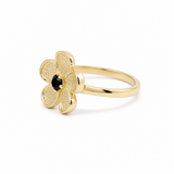 14K Yellow Gold Flower Fashion Women's Ring