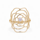 14K Yellow Gold Flower Fashion Women's Ring