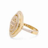 14K Yellow Gold Fashion  with Cz Women's Ring
