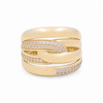 14K Yellow Gold Fashion with Cz Women's Ring