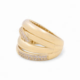 14K Yellow Gold Fashion with Cz Women's Ring