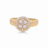 14K Yellow Gold  Fashion Round with Cz Women's Ring