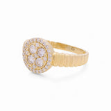 14K Yellow Gold  Fashion Round with Cz Women's Ring