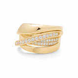14K Yellow Gold Fashion with Cz Women's Ring