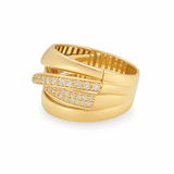 14K Yellow Gold Fashion with Cz Women's Ring