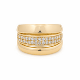 14K Yellow Gold Fashion with Cz Women's Ring