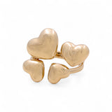 14K Yellow Gold  Four Hearts Fashion  Women's Ring
