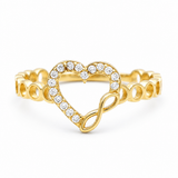 14K Yellow Gold Heart Fashion Women's Ring