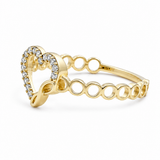 14K Yellow Gold Heart Fashion Women's Ring