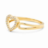14K Yellow Gold Heart Fashion Women's Ring