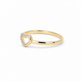 14K Yellow Gold Heart With Cz Fashion Women's Ring