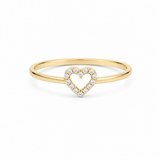 14K Yellow Gold Heart With Cz Fashion Women's Ring