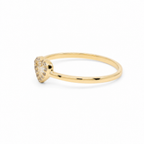 14K Yellow Gold Heart With Cz Fashion Women's Ring