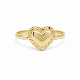 14K Yellow Gold Heart Fashion Women's Ring
