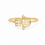14K Yellow Gold Hand Of Fatima Fashion Women's Ring