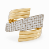 10K  Two Tone White/Yellow Gold Fashion with  Cz Women's Ring