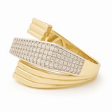 10K  Two Tone White/Yellow Gold Fashion with  Cz Women's Ring