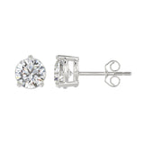 14K White Gold  Stud  Earrings with 4.00Tw Round Lab Grown Diamond