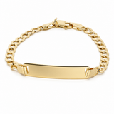 14K Yellow Gold Curb Baby Id  Bracelet