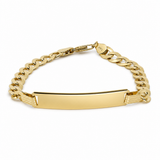 14K Yellow Gold Curb Id Bracelet Women's