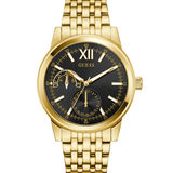 GUESS Mens Gold Tone Multi-function Watch
