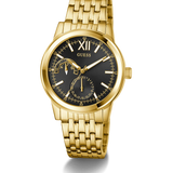 GUESS Mens Gold Tone Multi-function Watch