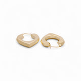 14K Yellow Gold  Heart Hoops  Earrings