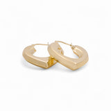 14K Yellow Gold  Heart Hoops  Earrings