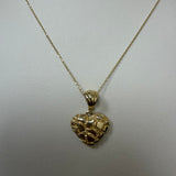 Yellow gold 10k chain with heart pendant