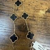 Yellow gold 18k green clover bracelet