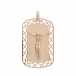 14K Yellow Gold Jesus Medal Unisex Pendant