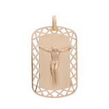 14K Yellow Gold Jesus Medal Unisex Pendant