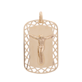 14K Yellow Gold Jesus Medal Unisex Pendant