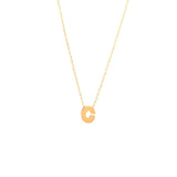 Initial C in 14k Yellow Gold Necklace 18"