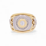 14k Two Tone White/Yellow Gold Eagle Fashion  Ring